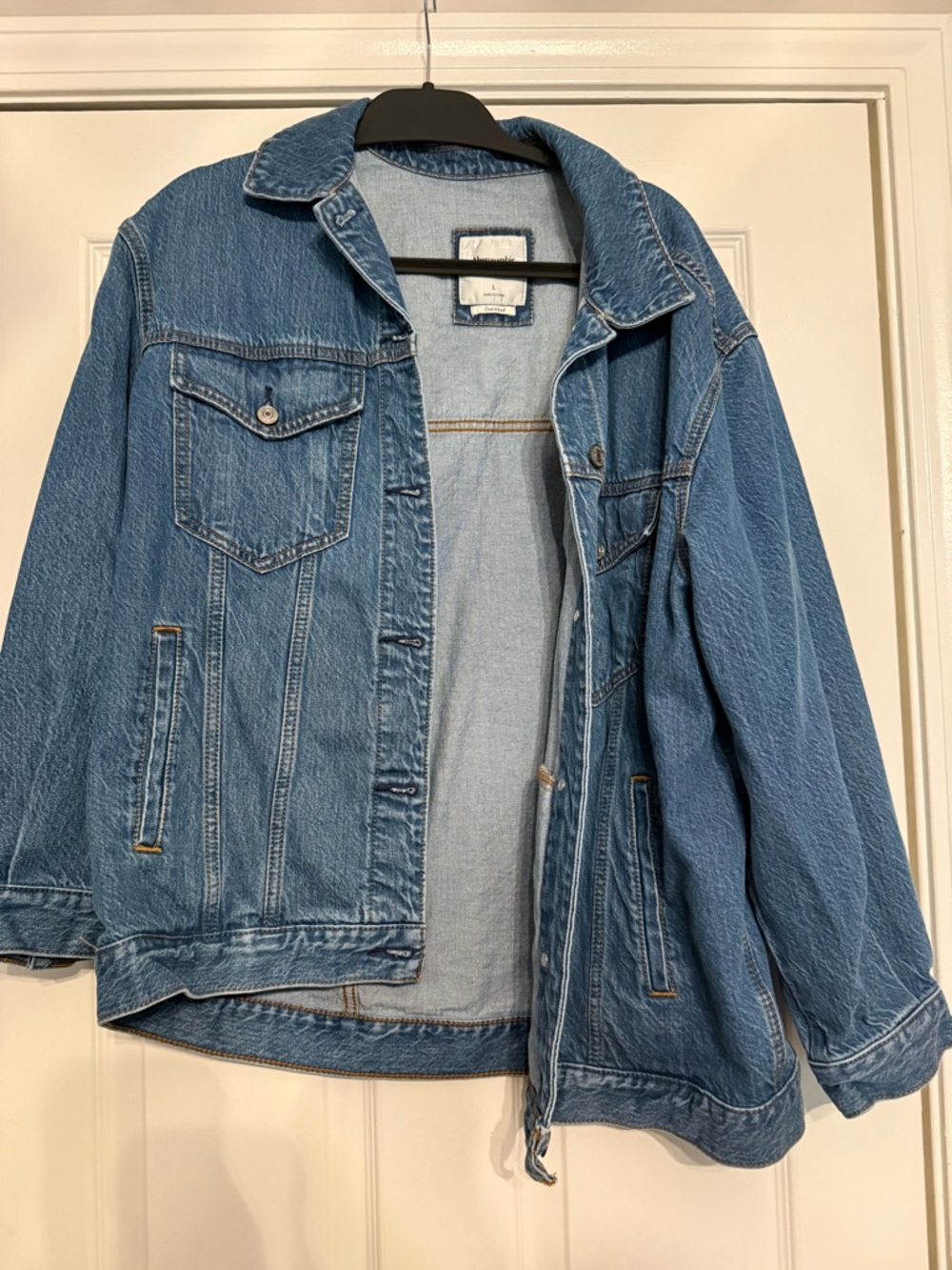 Abercrombie & Fitch Light Blue Denim Jacket - Oversized